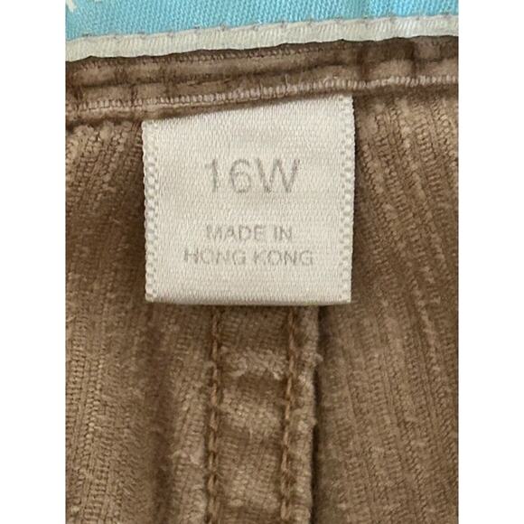 Vintage Women’s 16W Tan Corduroy Pants High Waist Tapered Leg Made in Hong Kong - Picture 4 of 6